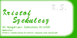 kristof szekulesz business card